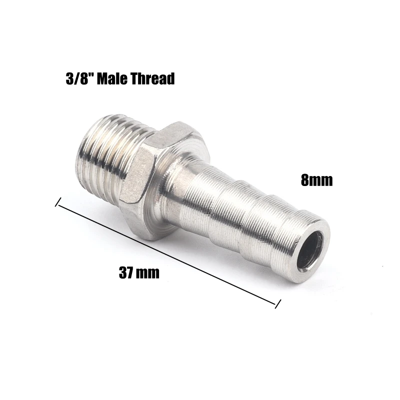 3l8 Male-8mm 1/" 3/8" 1/" резьба 8 мм 10 мм нержавеющая сталь соединительный элемент в форме пагоды орошение водяной шланг соединитель газовые мягкие трубки адаптеры - Цвет: 3l8 Male-8mm