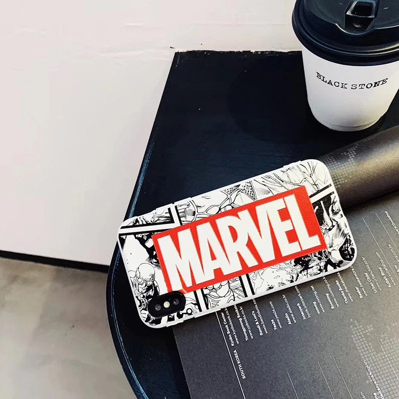 Hot American comics Captain cover case for iphone 6 S 7 7plus 8 8plus X 10 XR XS Max Soft silicon Marvel 3D relief phone coque |