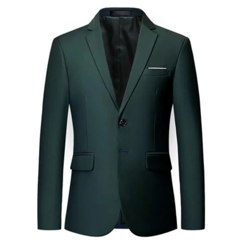 Для мужчин s Блейзер однотонного цвета 2019 Slim Fit Повседневное мужской костюм