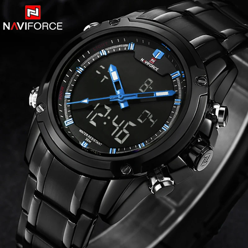 Часы наручные NAVIFORCE Мужские кварцевые роскошные Брендовые спортивные