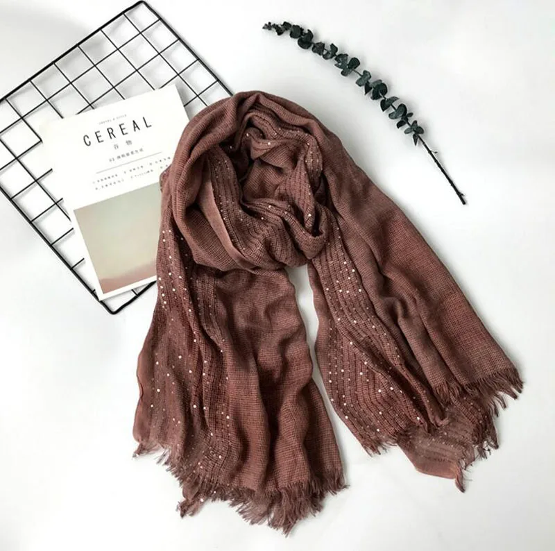 20 шт./лот популярные новые женские шали с бахромой из хлопка блестками шарф