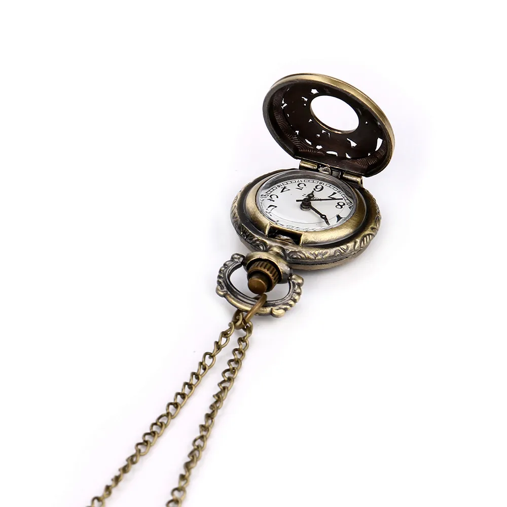 

Vintage Steampunk Retro Bronze Design Pocket Watch Quartz Pendant Necklace Gift Watch Men 2019 Luxury FashionQ