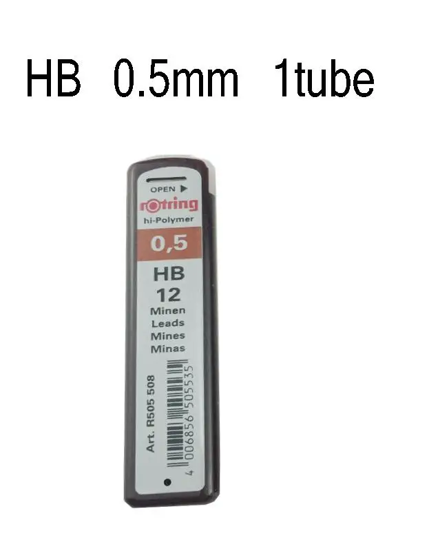 1 BOX HB LEAD Geman rOtring 0,5 мм TIKKY автоматические механические карандаши для заправки HB 2B школьные офисные принадлежности для художника наброски - Цвет: 1 BOX HB LEAD