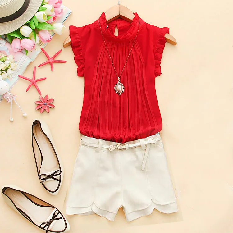 2019 Summer WomensTops and Blouses Sexy Sleeveless Chiffon Woman Shirts Plus Size Short Camisa Feminina Blusas Roupa |