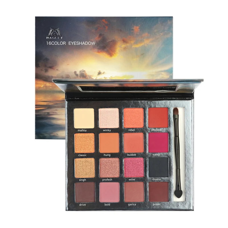 16 цветов очаровательные тени для век Палетка макияжа Палитра стойкая матовая