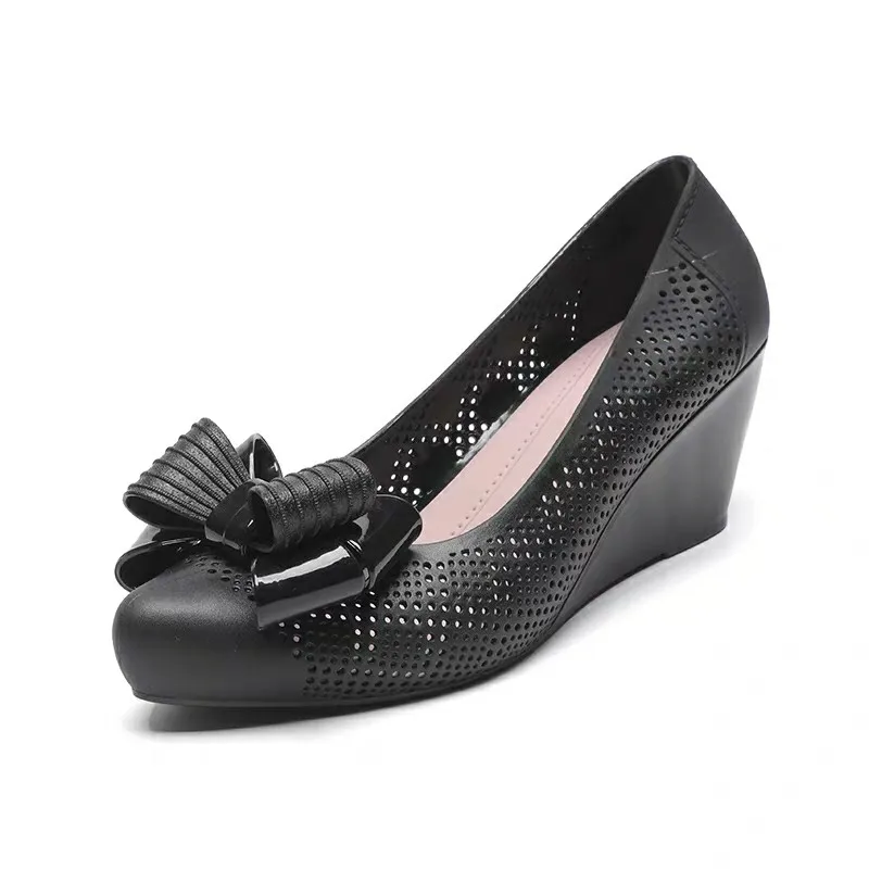 Женские босоножки на танкетке повседневные Нескользящие туфли-лодочки высоком