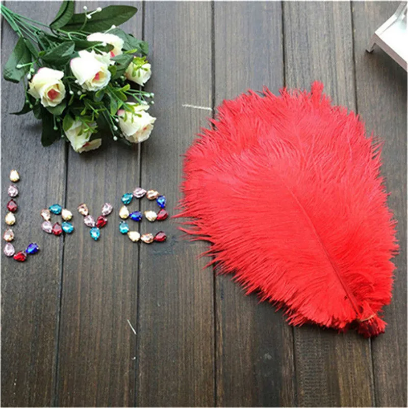 100pcs 10-12inch/25-30cm High Quality Red Ostrich Feathers Used For DIY Jewelry Craft Making Wedding Party Decor | Дом и сад