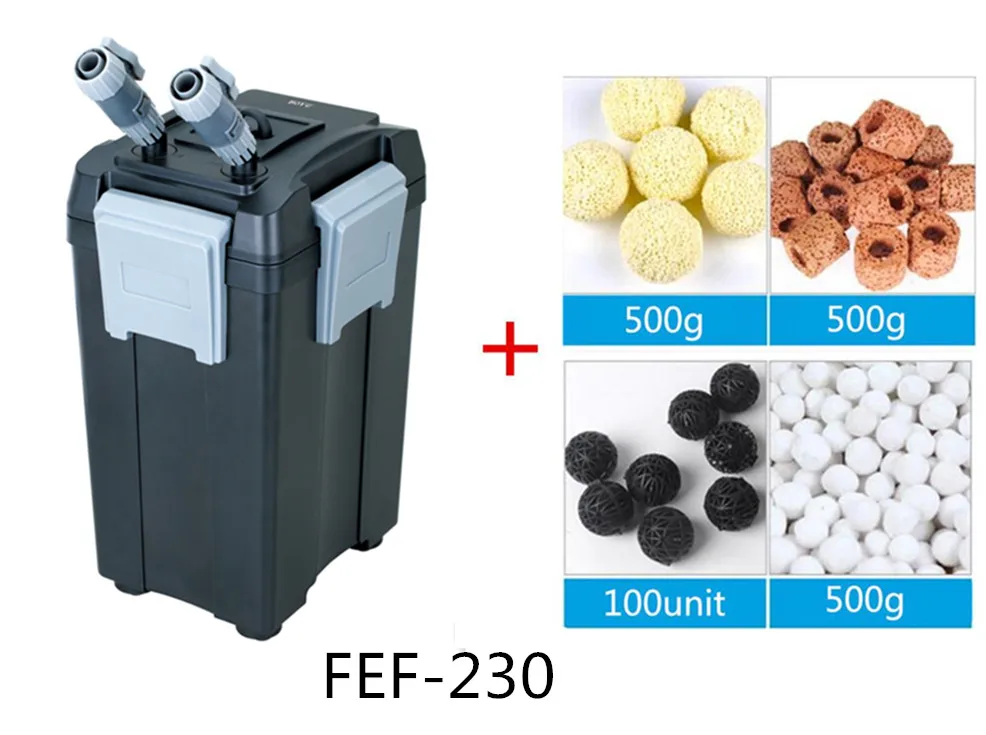 FEF-230 a set Преобразователь частоты фильтр для аквариума цилиндрический фильтр для аквариума внешний тихий бак для травы большая цистерна для рыбы фильтр - Цвет: FEF-230 a set