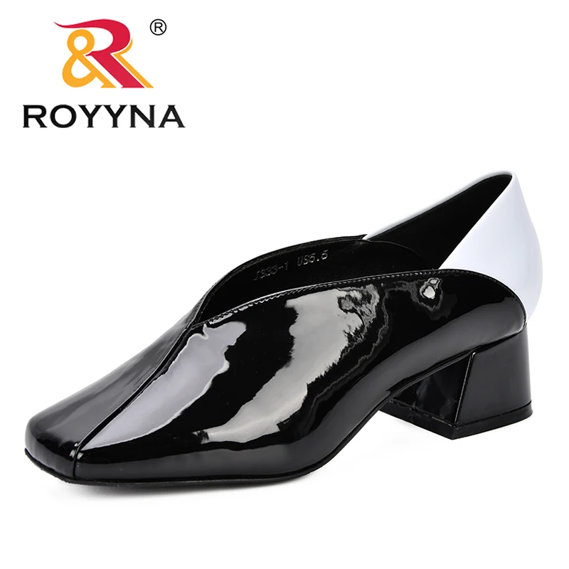 ROYYNA/Новинка года; дизайнерские женские туфли-лодочки на высоком каблуке с квадратным носком; женские вечерние и свадебные модельные туфли; модные стильные слипоны; Feminimo