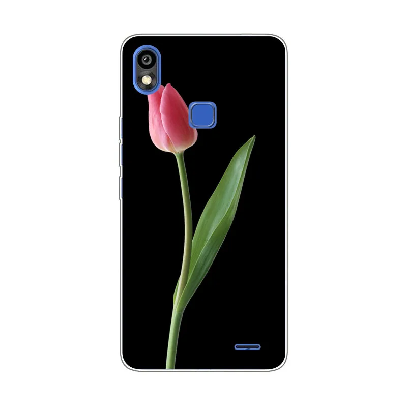 Чехол Infinix Smart 2 HD X609 силиконовый белый мягкий чехол из ТПУ с цветочным рисунком