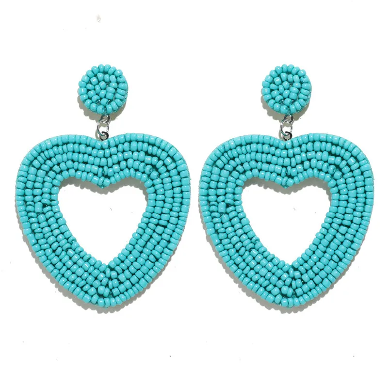 W74750 CWEEL INS Trendy Women Statement Earrings Boho Ethnic Colorful Dangle Drop Earrings Beads Tassel Fringe Party Wedding Jewelry - Окраска металла: W74750