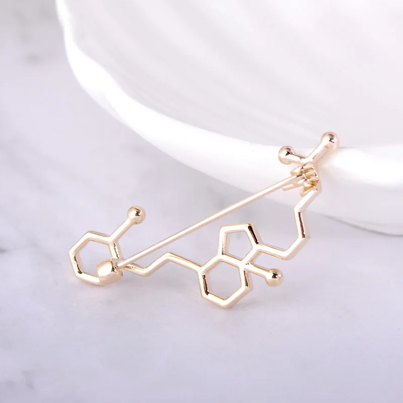 Blucome Oxytocin форма Нагрудный значок Золотой Серебряный цвет доктор учёный броши значок медицинские ювелирные изделия для женщин мужчин аксессуары