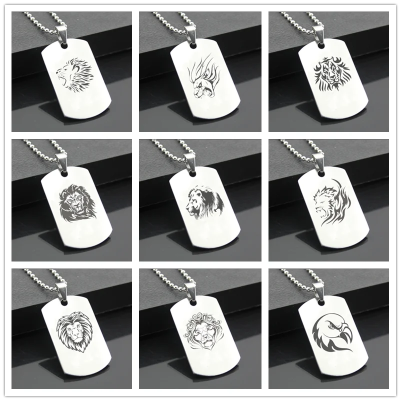 

Perfect JL Animal Western Style Army card Personalized Diy Letters Pendant Steel Necklace personality Gifts DW01