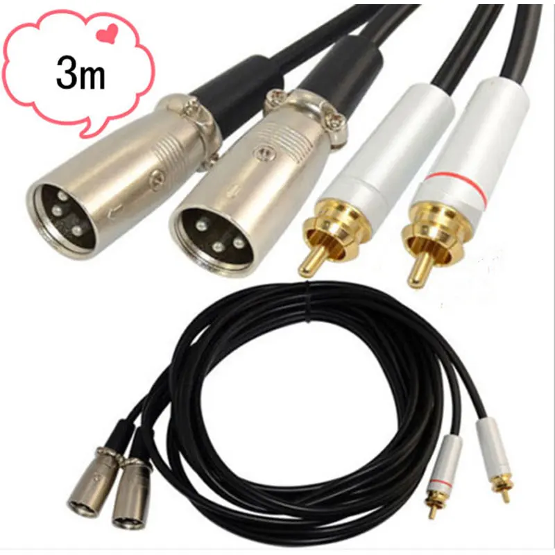 10Ft 3M 3Pin 2 XLR кабель для мужчин RCA штекер аудио и видеокабель|Компьютерные кабели