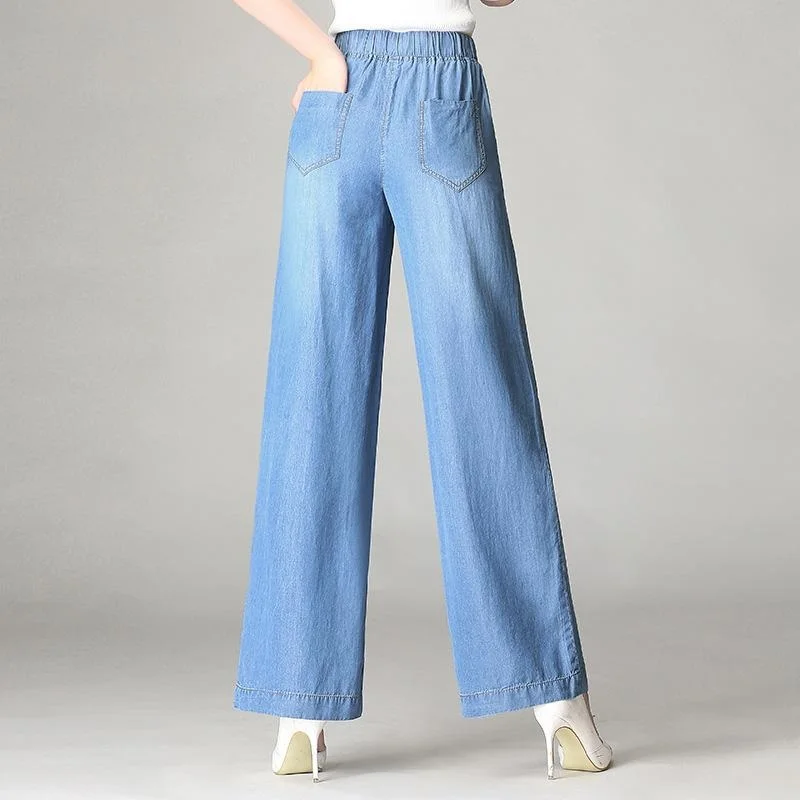 Брюки-Палаццо для женщин мешковатые брюки женские с широкими штанинами 2018 джинсы