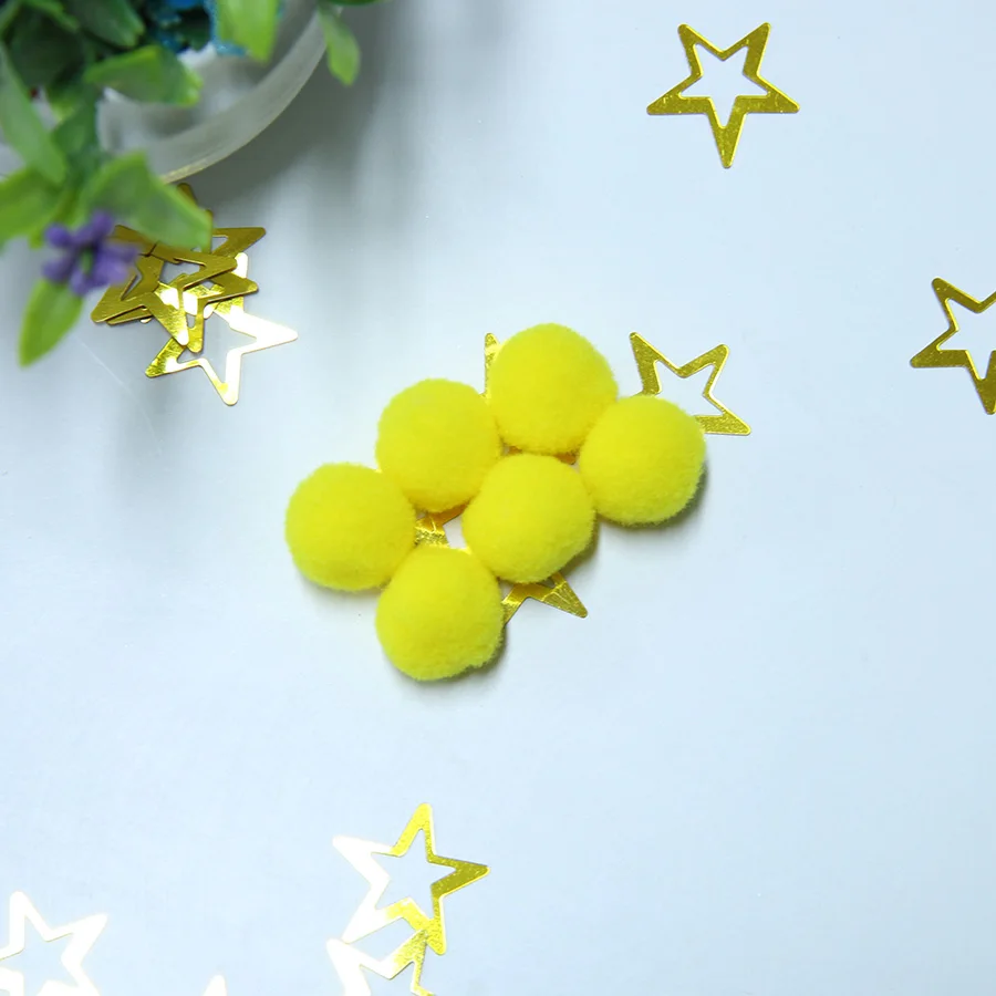 yellow 200 шт/400 шт 10 мм помпоны шарики для рукоделия принадлежности помпоны ручной работы пушистые плюшевые помпоны для детей DIY Декор принадлежности для рукоделия - Цвет: yellow