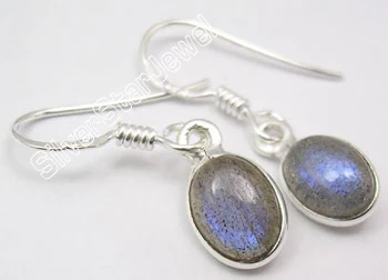 LABRADORITE Chanti Международный коллекционный зеленый оникс серебро завод прямые стильные серьги 2,6 см - Окраска металла: LABRADORITE