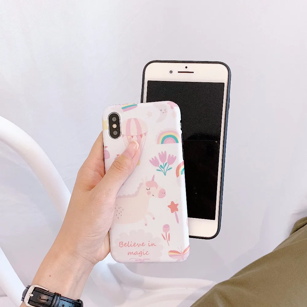 Фантазийный Единорог полная упаковка матовый IMD и Ультратонкий чехол для iphone 6 6s 6p