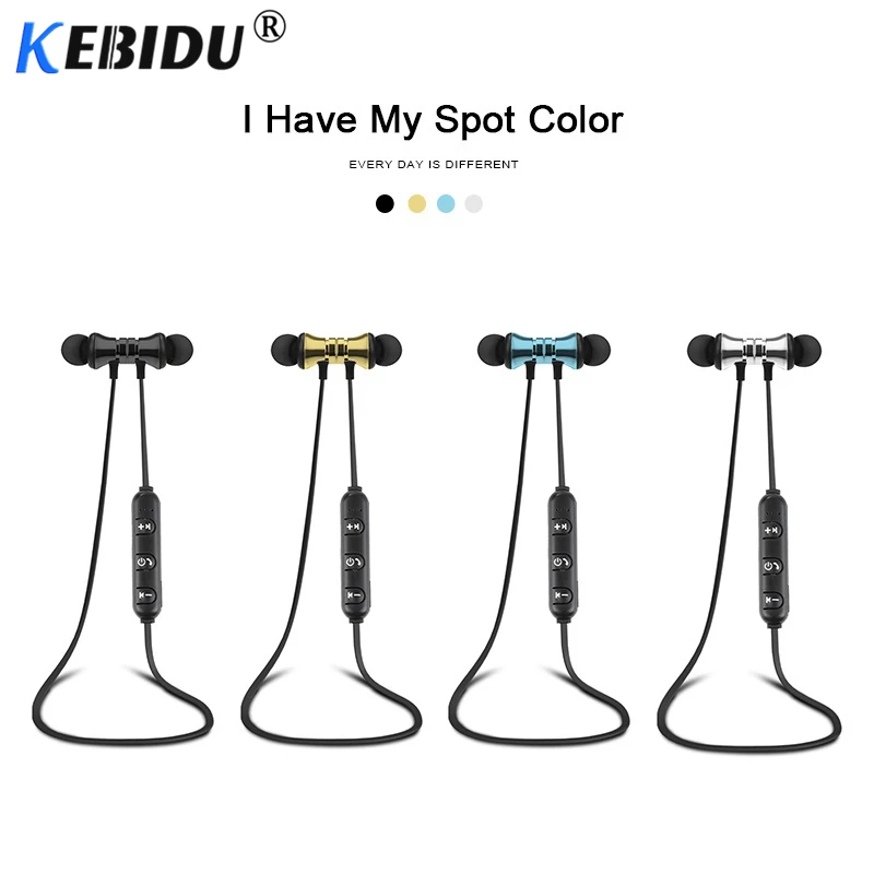 Магнитные Bluetooth наушники Kebidu 4 2 водонепроницаемая Спортивная гарнитура с