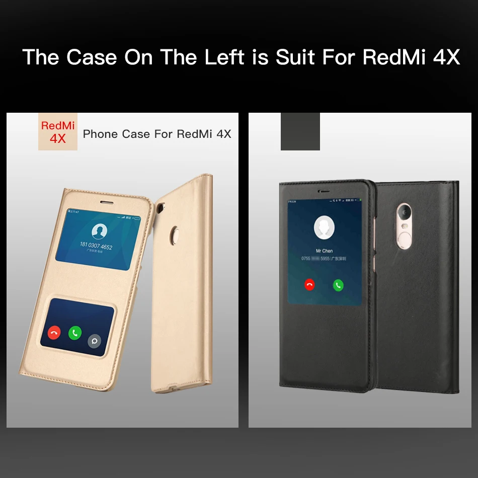 ACCEZZ кошелек флип-чехол для Xiaomi Redmi 4A 4X Note 4 4X Окно просмотра из искусственной кожи чехол тонкий защитный корпус чехлы Smart Funda