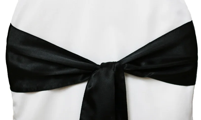 Black 50 шт., 15x275 см Свадебный сатиновый стул Sashs атласные чехлы для стульев бантики Домашняя вечеринка, украшения для гостиничный Банкетный стул Декор - Цвет: Black