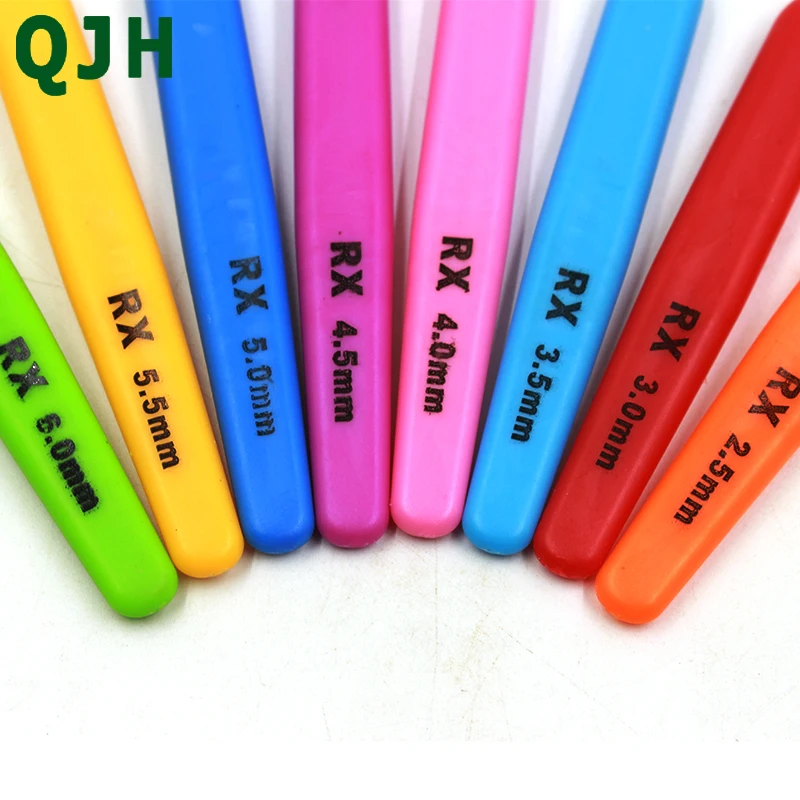 8 шт./компл. Алюминиевые крючки для вязания крючком с пластиковой ручкой