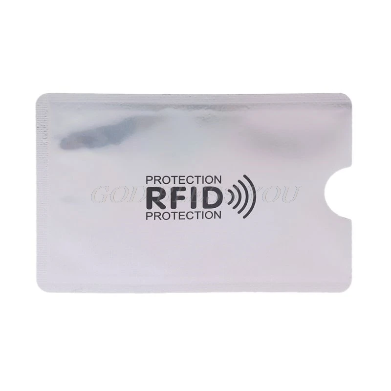 Silver RFID Блокировка рукав Кредитная карта протектор банк визитница чехол для хранения - Цвет: Silver
