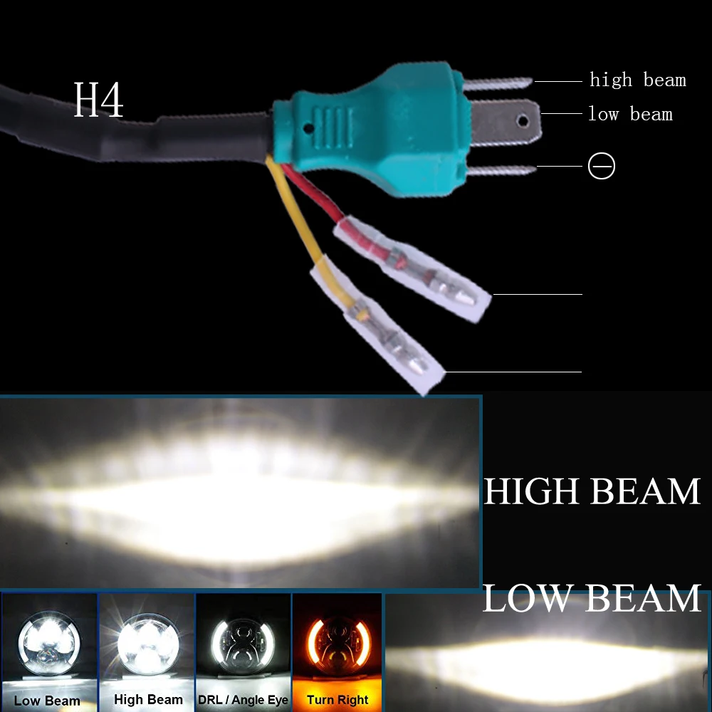 7 дюймовая светодиодная фара с DRL ближним и дальним светом H4 дюймов Faros для Land Rover