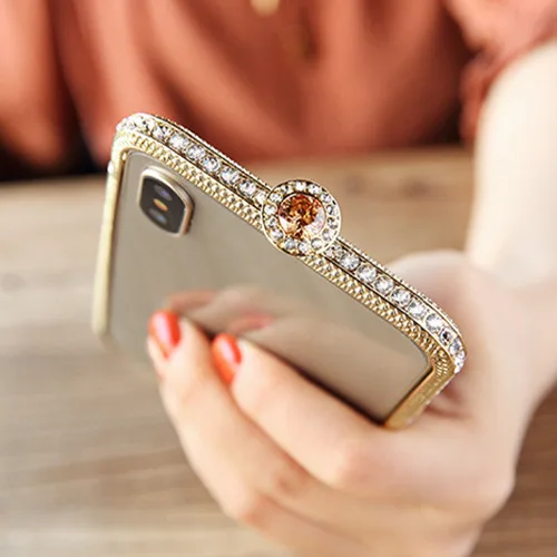 Роскошный блестящий яркий Алмазный металлический бампер рамка для iPhone XS Max Чехол глянцевый ювелирный чехол для iPhone 11 6 6s 7 8 Plus X XR XS - Цвет: Gold