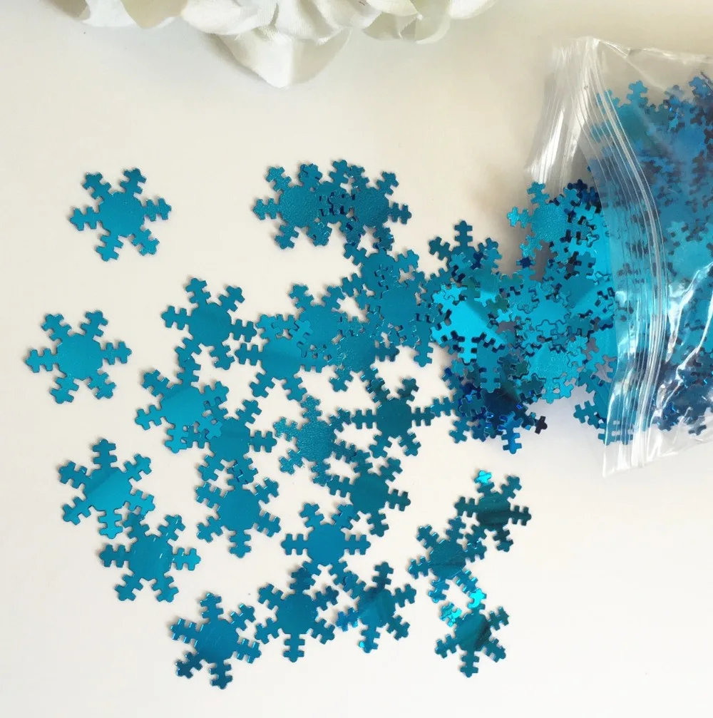 50 г 18 мм серебристый синий Снежинка Рождественский стол Конфетти зима свадьба