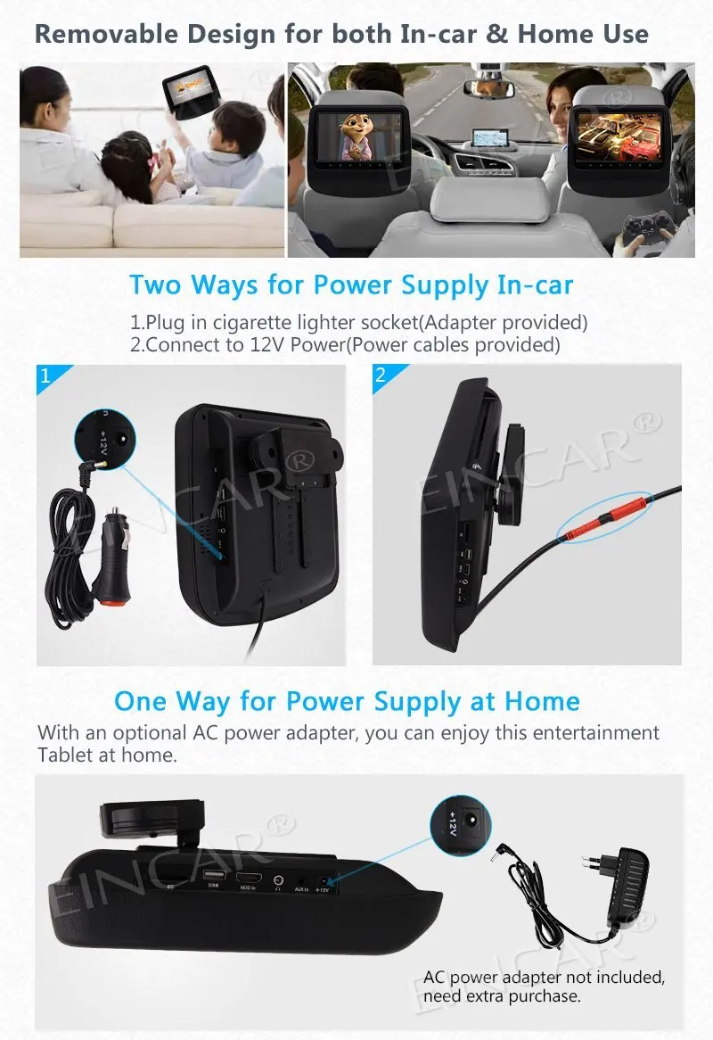 2х автомобильный DVD плеер 9 ''двойной экран Автомобильный подголовник цифровой