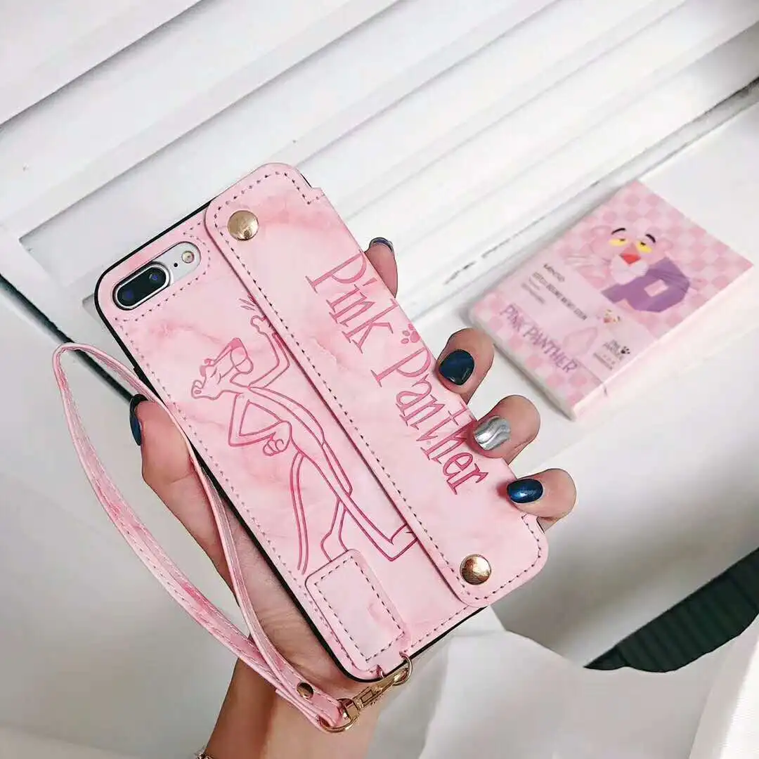Fashion Luxury Wallet Card Case for iPhone X Xr Xs Max Pink Leopard PU Leather Cover 6 6s 7 8 Plus Stand Back Shell |