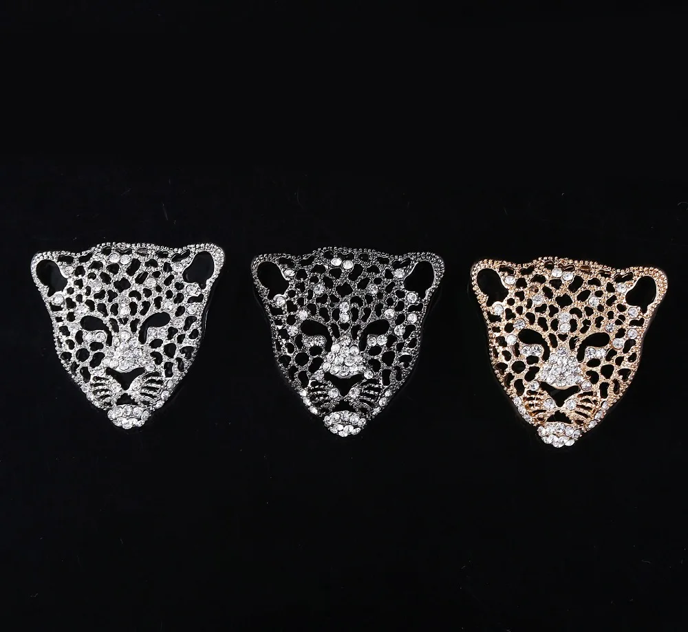 3 шт./лот брошь в виде головы леопарда тигра со стразами винтажная ажурная Мужская