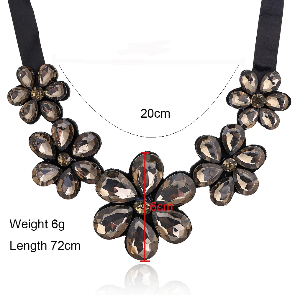 Новый дизайн элегантного украшения - большой кристаллический цветок камелии на ленте для женщин - ожерелье-чокер XY-N116.