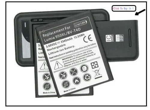 Ciszean 1 х 3340 мАч литий-ионная Расширенная Батарея для microsoft Nokia Lumia 950 XL 940 XL RM-1118 RM-1116 BV-T4D BVT4D
