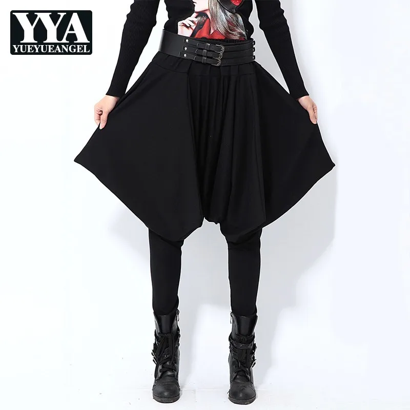 Брюки женские в стиле Харадзюку уличная одежда черные шаровары хип хоп