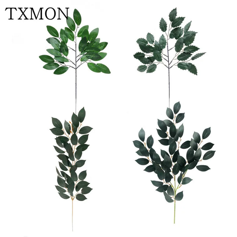искусственные цветы Зеленый моделирование растений листья эвкалипта дома
