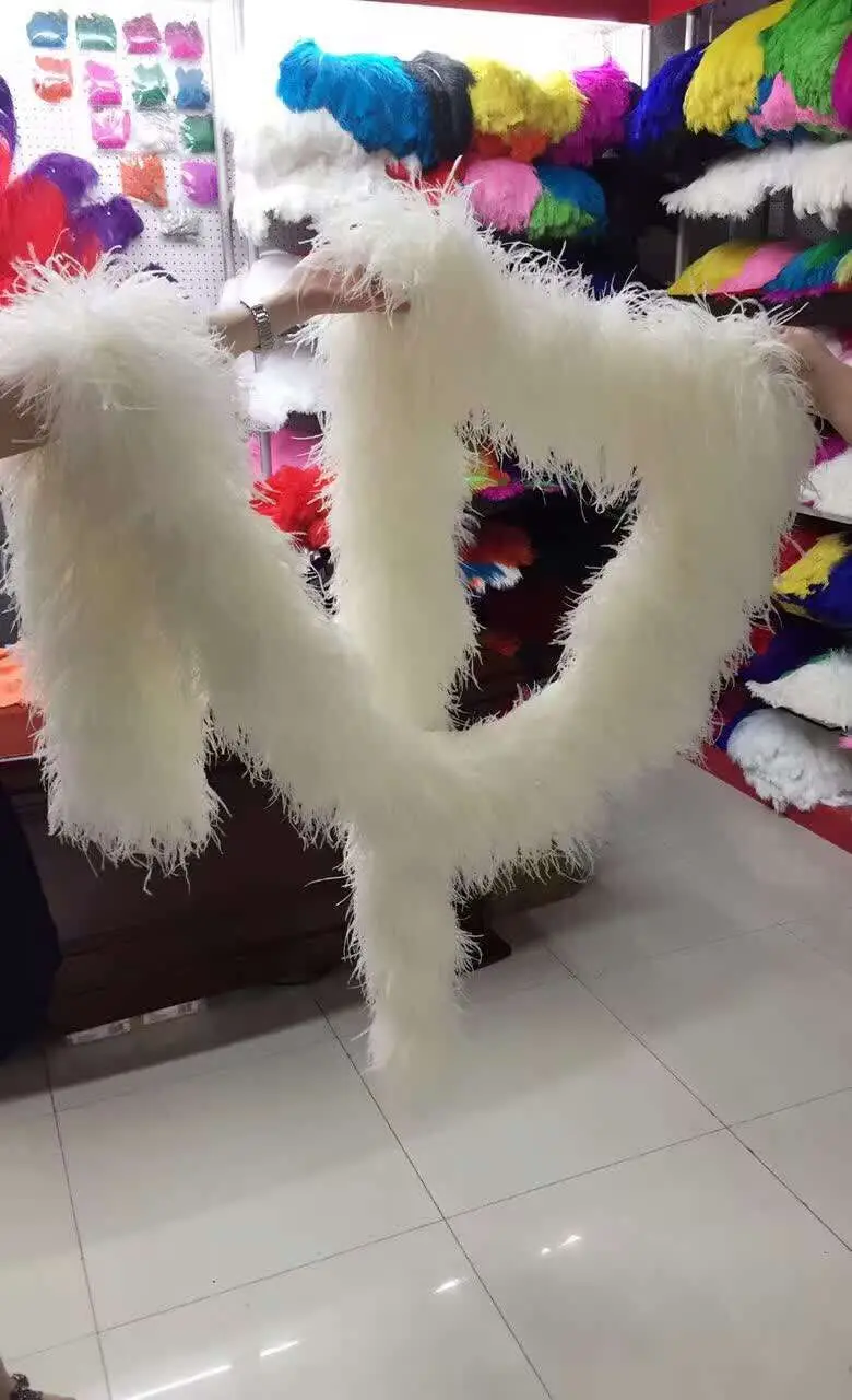 2 метра белый цвет флейта с бахромой толщина 18 слоев|feather boa|ostrich feather boacolored ostrich