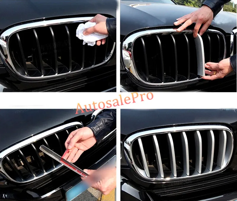 Матовый хромированный АБС пластик для BMW X5 F15 2014 2015 передняя Центральная решетка