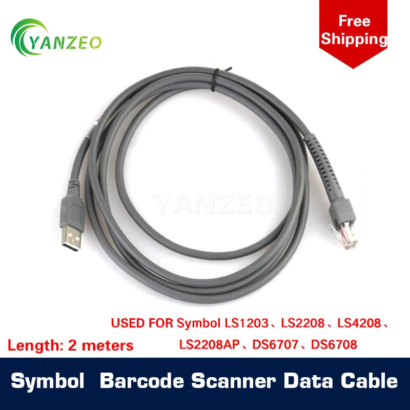 USB-кабель YANZEO 2 м для сканера штрих-кодов Symbol Motorola LS1203 LS2208 LS2208AP LS4208 LS3008 DS6707 DS6708 Cab-02 |