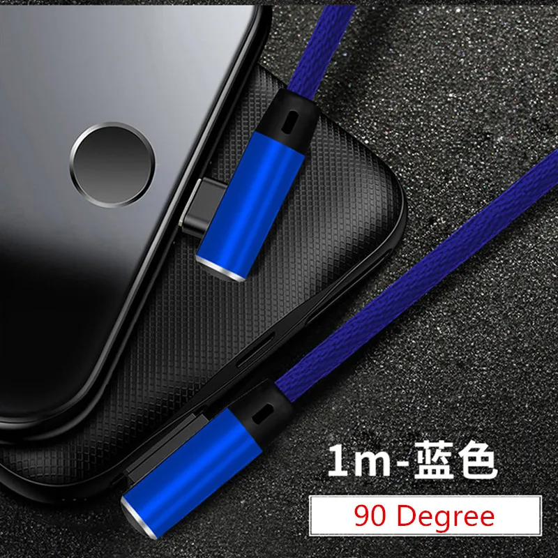 1 м нейлоновые шнуры 90 градусов Тип C USB быстрое зарядное устройство для huawei Mate 20 pro