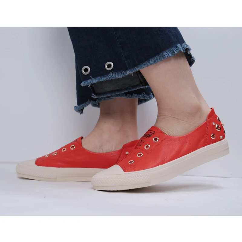 SHUANGFENG 2018 Spring Fashion Rivet White Shoes Women Sneakers Leather Flats for Woman Ladies Casual zapatos mujer | Обувь