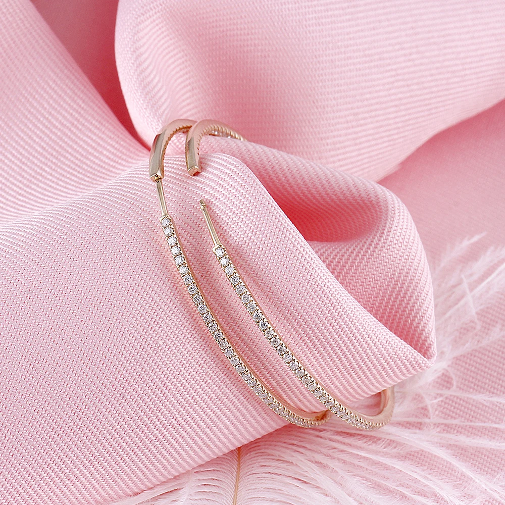 Круглые серьги кольца Transgems большого размера желтое золото 14 к 44 мм диаметр 1 5