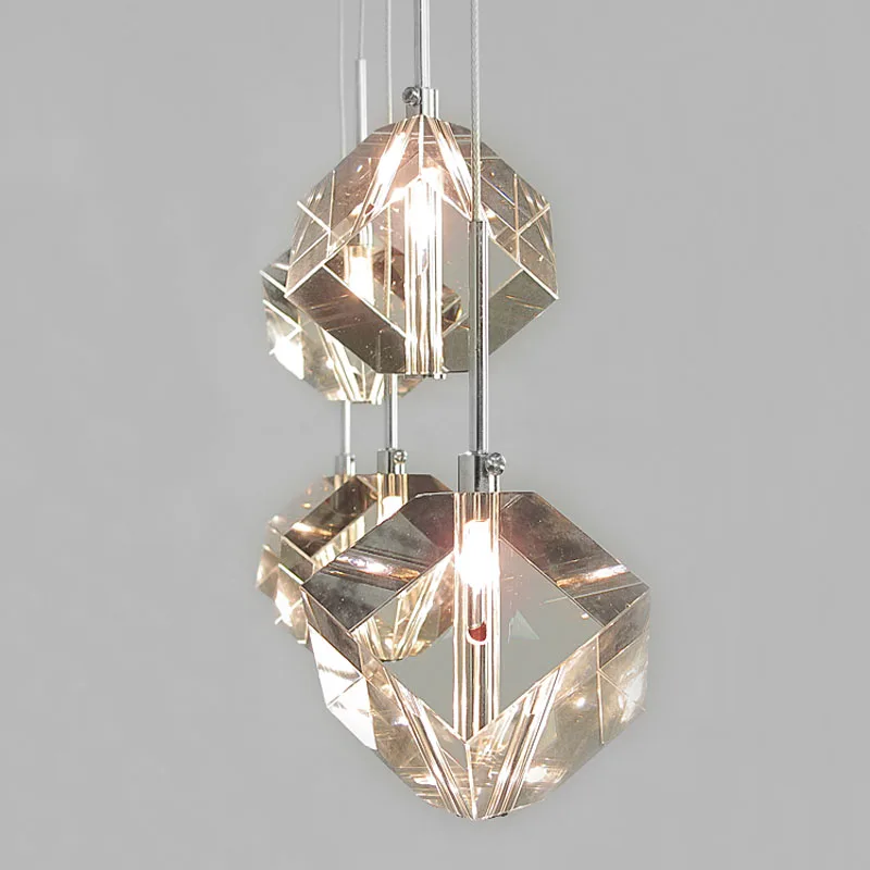 Подвесная лампа с тремя кристаллами прозрачная | Лампы и освещение