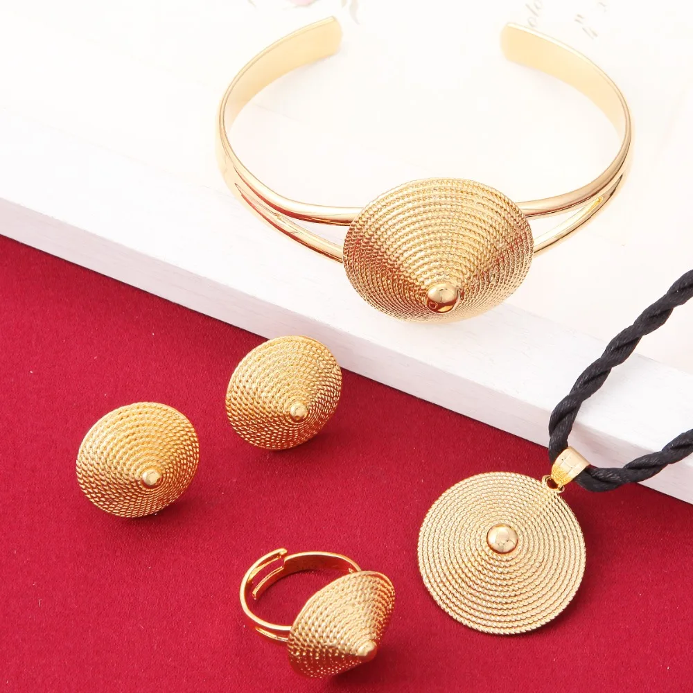 Женское Ожерелье подвеска браслет серьги кольцо набор Joias Ouro | Украшения и