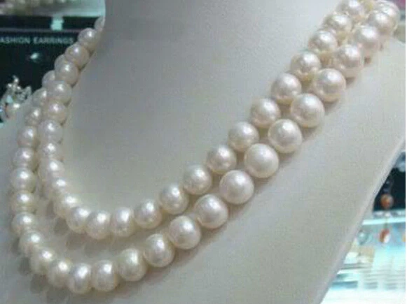 

Long 50" 8-9mm Natural White Freshwater Cultured Pearl Fashion Jewelry Necklace