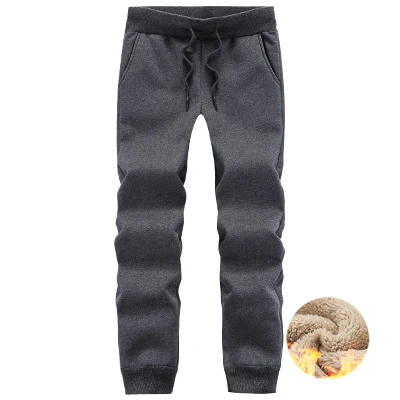 dark gray Зимние Повседневное 6XL 7XL 8XL размера плюс впитывает пот и Штаны Для мужчин толстые флисовые джоггеры Штаны мужской Фитнес брюки для 40 кг-140 кг Большие размеры Для мужчин - Цвет: dark gray
