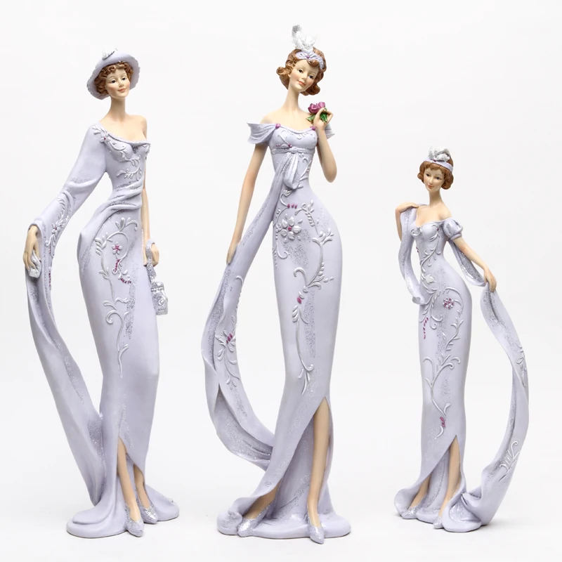 Европейский стиль скульптура для леди украшение современная простая гостиная