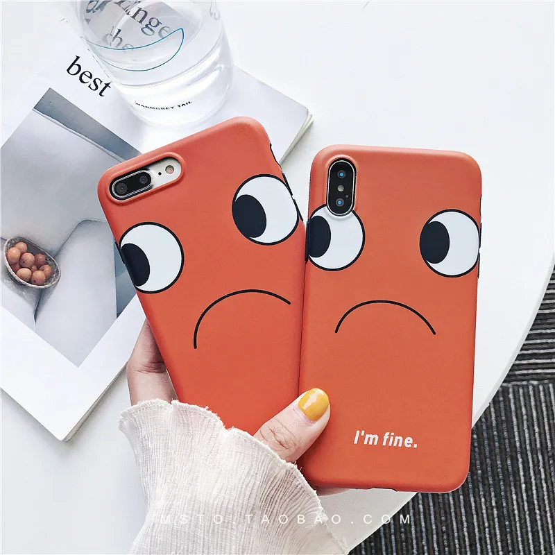 Забавные недовольны выражение телефон чехлы для iPhone 7 8 плюс TPU силиконовый чехол X