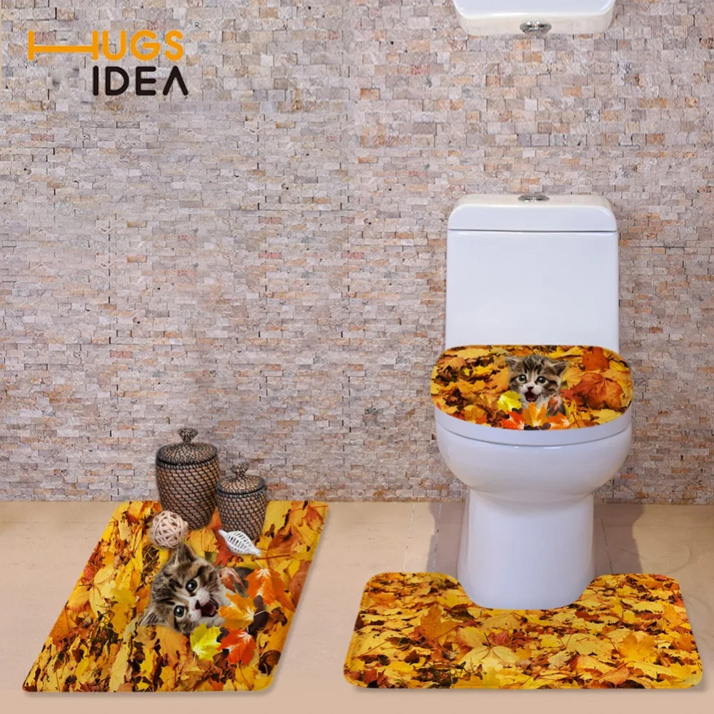 HUGSIDEA Ванная комната туалет сиденье Чехол Мягкий теплый коврик милый 3D с принтом